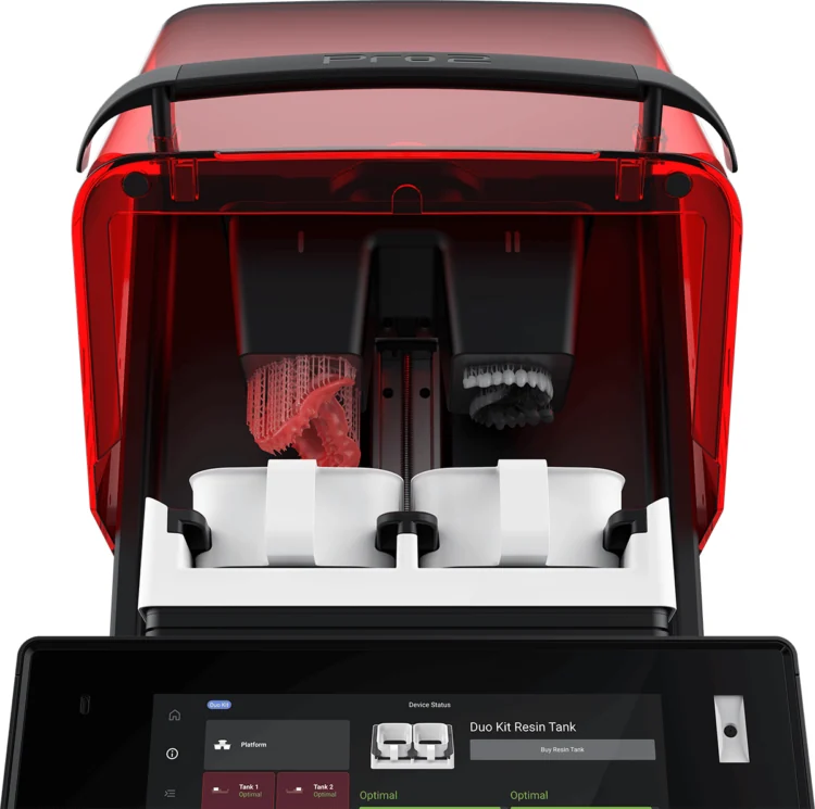 SprintRay 3D printer fabricating a digital denture